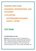 Nursing Care Plans Test Bank 2026 &vert; Gulanick Myers Test Bank &vert; NANDA Nursing Diagnoses MCQs &vert; NCLEX Care Plan Questions