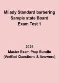 Milady Standard Barbering State Board Exam Test 1 PDF &vert; Barbering Certification Practice Test