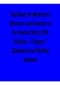 Test Bank for Memmler&rsquo;s Structure and Function of the Human Body &lpar;10th Edition&rpar; &vert; Chapter 1 Questions PDF 2026 Updated