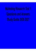 Marketing Research Test 1 &vert; Questions & Answers Study Guide PDF 2026&ndash;2027 Updated