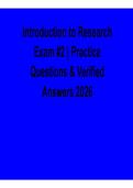 Introduction to Research Exam 2 &vert; Practice Questions & Verified Answers PDF 2026 Updated