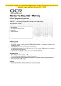 OCR GCSE &lpar;9&ndash;1&rpar; English Literature  2025 &colon; Complete QP & MS Set
