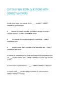 CSIT 101 FINAL EXAM QUESTIONS WITH CORRECT ANSWERS