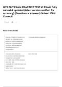 NYS EMT EXAM PRACTICE TEST &num;1 EXAM fully solved & updated &lpar;latest version verified for accuracy&rpar; &lpar;Questions &plus; Answers&rpar; Solved 100&percnt; Correct&excl;