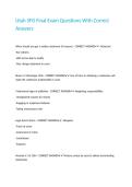 Utah SFO Final Exam Questions With Correct Answers