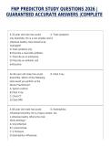 FNP PREDICTOR STUDY QUESTIONS 2026 &vert;GUARANTEED ACCURATE ANSWERS &vert;COMPLETE