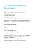 OCN Practice Test Questions With Correct Answers
