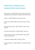 USMLE Step 1 Antibiotics Exam Questions With Correct Answers 
