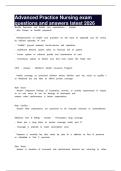 Advanced Practice Nursing exam questions and answers latest 2026