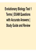 Evolutionary Biology Test 1 Terms &vert; Exam Questions with Accurate Answers Study Guide & Review PDF 2026 Updated