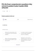PSI Life Exam comprehensive questions fully solved & updated &lpar;Latest Update 2026&rpar; UPDATE&excl;&excl;
