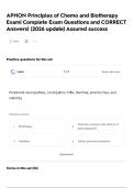 APHON Principles of Chemo and Biotherapy Exam&vert; Complete Exam Questions and CORRECT Answers&vert; &lpar;2026 update&rpar; Assured success