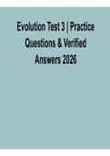 Evolution Test 3 &vert; Practice Questions & Verified Answers PDF 2026 Updated