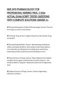 NUR 2474 PHARMACOLOGY FOR PROFESSIONAL NURSING FINAL 3 2026 ACTUAL EXAM SCRIPT TESTED QUESTIONS WITH COMPLETE SOLUTIONS GRADED A&plus;