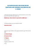 PATHOPHYSIOLOGY HESI EXAM REVIEW QUESTIONS AND ANSWERS 2026&vert;VERIFIED FOR A&plus;GRADE