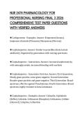 NUR 2474 PHARMACOLOGY FOR PROFESSIONAL NURSING FINAL 3 2026 COMPREHENSIVE TEST PAPER QUESTIONS WITH VERIFIED ANSWERS