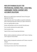 NUR 2474 PHARMACOLOGY FOR PROFESSIONAL NURSING FINAL 3 2026 FINAL ASSESSMENT TESTED CONTENT WITH ACCURATE SOLUTIONS