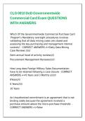 CLG 0010 DoD Governmentwide Commercial Card Exam QUESTIONS WITH ANSWERS