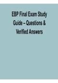 EBP Final Exam &vert; Study Guide with Questions & Verified Answers PDF 2026 Updated