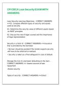 CFI CBCA Loan Security EXAM WITH ANSWERS