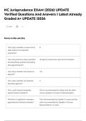 NC Jurisprudence EXAM &lpar;2026&rpar; UPDATE Verified Questions And Answers &vert; Latest Already Graded A&plus; UPDATE &vert;2026