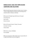 NUR242 EXAM 1 2026 TEST PAPER SOLVED QUESTIONS AND SOLUTIONS
