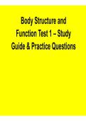 Body Structure and Function Test 1 &vert; Study Guide & Practice Questions PDF 2026 Updated