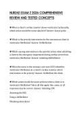 NUR242 EXAM 2 2026 COMPREHENSIVE REVIEW AND TESTED CONCEPTS