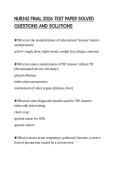 NUR242 FINAL 2026 TEST PAPER SOLVED QUESTIONS AND SOLUTIONS