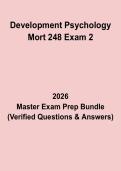 Developmental Psychology Mort 248 Exam 2 Questions & Answers PDF &vert; Psychology Test Prep Guide
