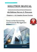 Solution manual for construction accounting and financial management 4th edition steven j peterson
