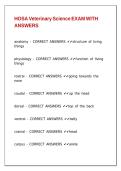 HOSA Veterinary Science EXAM WITH ANSWERS