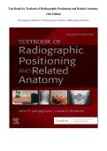 Test Bank for Textbook of Radiographic Positioning and Related Anatomy 11th Edition&period; By Lampignano & Kendrick&period; 2024&ndash;2025 Practice Questions with Answers