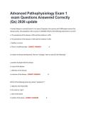 Advanced Pathophysiology Exam 1  exam Questions Answered Correctly &lpar;Qs&rpar; 2026 update