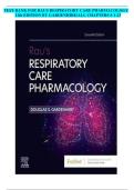 TEST BANK FOR RAUS RESPIRATORY CARE PHARMACOLOGY 11th EDITION BY GARDENHIRE&sol;ALL CHAPTERS S 1-23