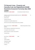 TX General Lines - Property and Casualty &lpar;Law and Regulations&rpar; EXAM Questions Answered Correctly &lpar;Qs&rpar; 2026 update
