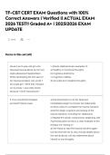 TF-CBT CERT EXAM Questions with 100&percnt; Correct Answers &vert; Verified &vert;&vert; ACTUAL EXAM 2026 TEST&excl;&excl; Graded A&plus; &vert; 2025&vert;2026 EXAM UPDATE