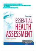 ESSENTIAL HEALTH ASSESSMENT  2ND EDITION BY THOMPSON &sol;COMPLETE GUIDE 2024&lpar;Answer Key at the End of Each Chapter&rpar;