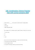 CDL Combination Vehicle Practice Test with correct answers 2026