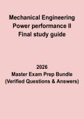 Mechanical Engineering Power Performance II Final Study Guide PDF &vert; Engineering Exam Prep