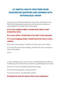ATI MENTAL HEALTH PEOCTORED EXAM 2026&vert;VERIFIED QUESTIONS AND ANSWERS WITH RATIONALES&vert;A&plus;GRADE