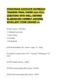 DYNATRACE ASSOCIATE OUTREACH TRAINING FINAL PAPER 2026 FULL QUESTIONS WITH WELL DEFINED ELABORATED CORRECT ANSWERS EXCELLENT SCORE GRADED A&plus;