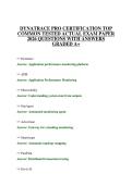 DYNATRACE PRO CERTIFICATION TOP COMMON TESTED ACTUAL EXAM PAPER 2026 QUESTIONS WITH ANSWERS GRADED A&plus;
