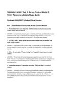 WGU C845 VUN1 Task 1&colon; Access Control Model & Policy Recommendations Study Guide Updated 2026&sol;2027 Syllabus &vert; New Version