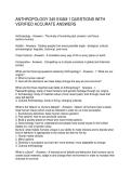 ANTHROPOLOGY 345 EXAM 1 QUESTIONS WITH VERIFIED ACCURATE ANSWERS