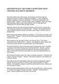 ANTHROPOLOGY 345 EXAM 2 QUESTIONS WITH VERIFIED ACCURATE ANSWERS