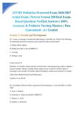 ATI RN Pediatrics Proctored Exam 2026&sol;2027 Actual Exam &vert; Newest Version 200 Real Exam-Based Questions Verified Answers &vert; 100&percnt; Accuracy & Pediatric Nursing Mastery &vert; Pass Guaranteed - A&plus; Graded
