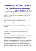 CNA CHAPTER 6&colon; PERSONAL CARE SKILLS AND HYGIENE Exam Actual Questions and Revised Answers &lpar;2026&sol;2027 Edition&rpar; Verified