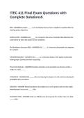 ITEC 411 Final Exam Questions with Complete Solutions