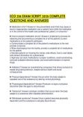 ECO 336 EXAM SCRIPT 2026 COMPLETE QUESTIONS AND ANSWERS